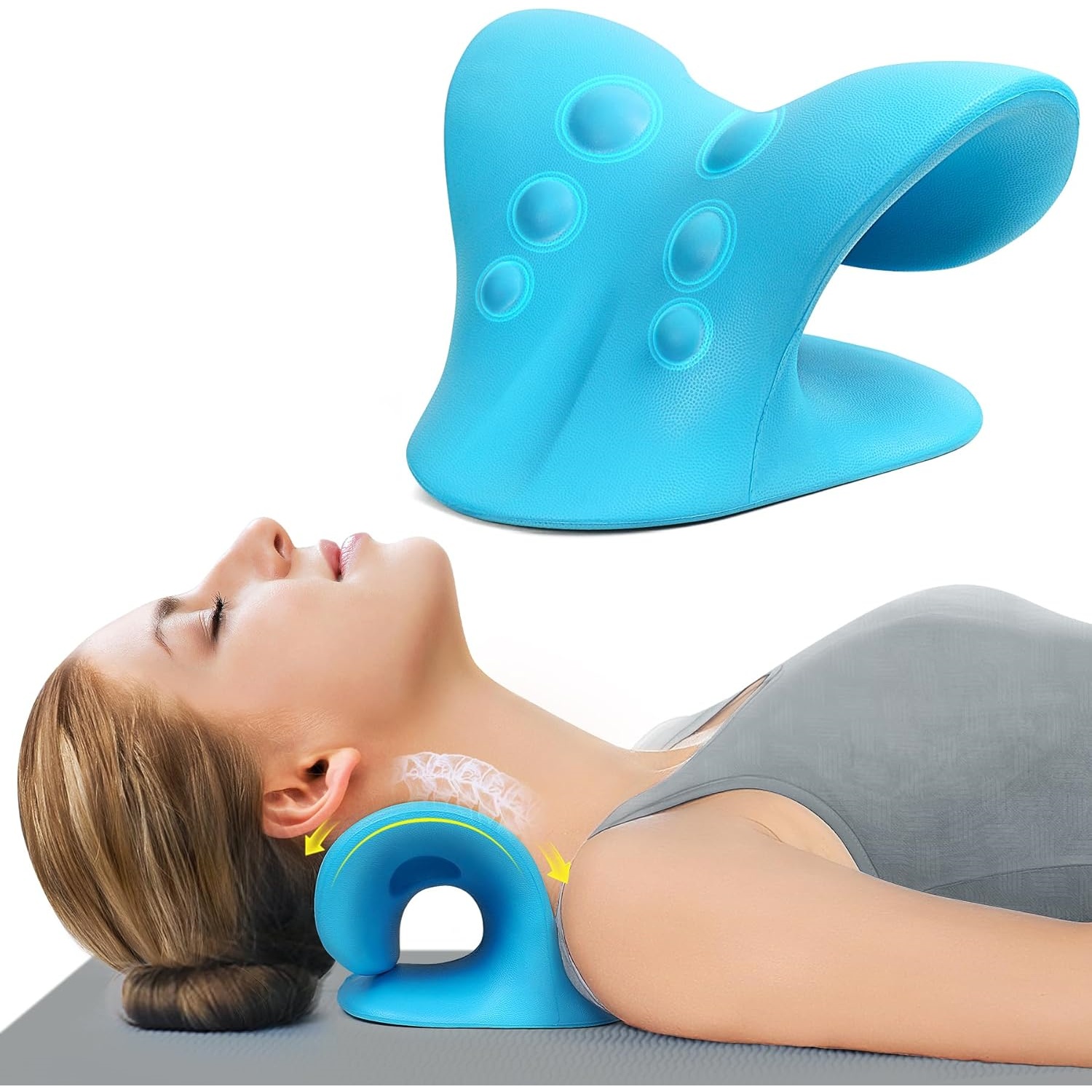 Neck Traction Pillow - 목 통증 완화를 위한 목 스트레칭기,